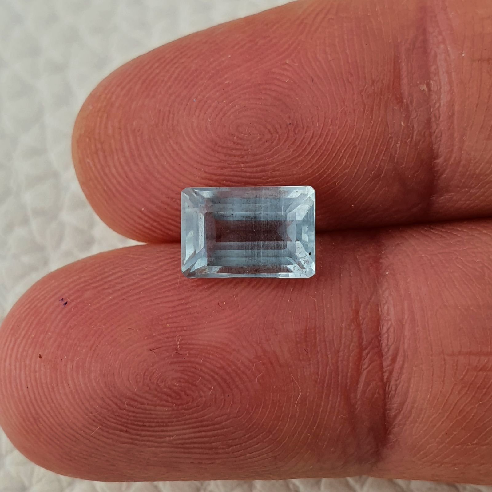 Acquamarina Naturale (AA) Taglio Smeraldo Ottagono Sfaccettata Fatto a Mano Gemma Sciolta 09X06X5mm 2,20 Carati 1pz
