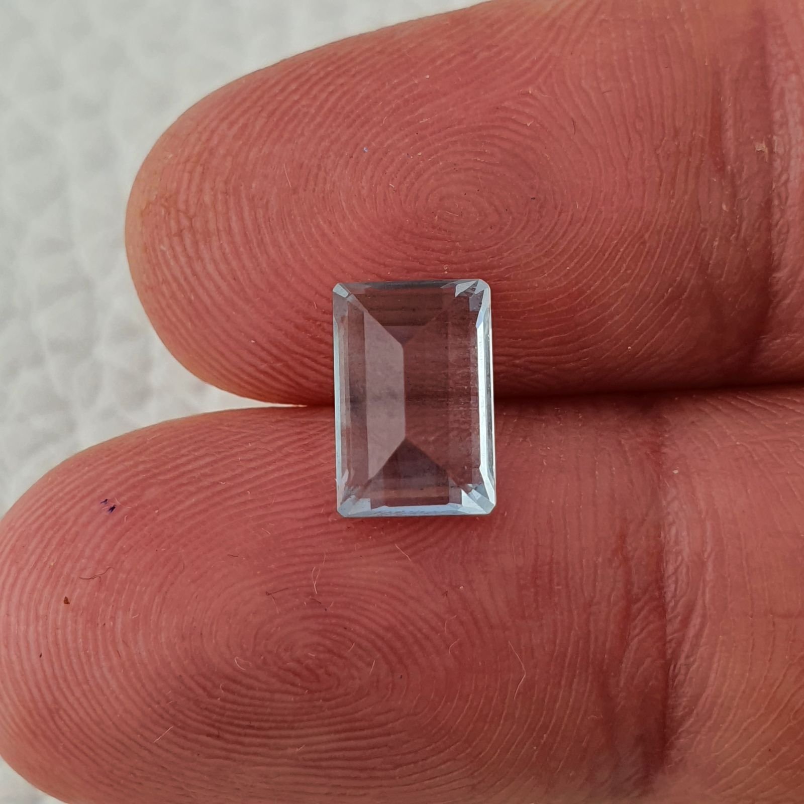 Acquamarina Naturale (AA) Taglio Smeraldo Ottagono Sfaccettata Fatto a Mano Gemma Sciolta 09X06X5mm 2,20 Carati 1pz