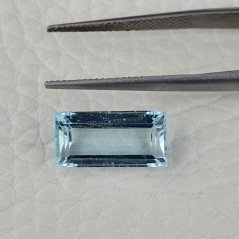 Acquamarina Naturale (AA) Taglio Baguette Sfaccettata Fatto a Mano Gemma Sciolta 14,40X7,40X5mm 4,90 Carati 1pz