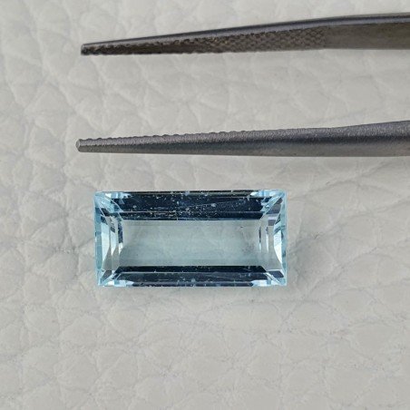 Acquamarina Naturale (AA) Taglio Baguette Sfaccettata Fatto a Mano Gemma Sciolta 14,40X7,40X5mm 4,90 Carati 1pz