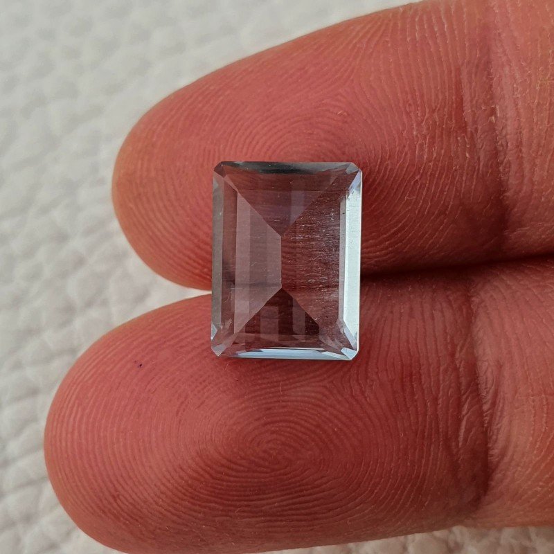 Acquamarina Naturale (AA) Taglio Smeraldo Ottagono Sfaccettata Fatto a Mano Gemma Sciolta 12X9X8mm 5,10 Carati 1pz
