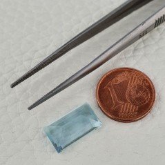 Acquamarina Naturale (AA) Taglio Baguette Sfaccettata Fatto a Mano Gemma Sciolta 14X8X6mm 5,05 Carati 1pz