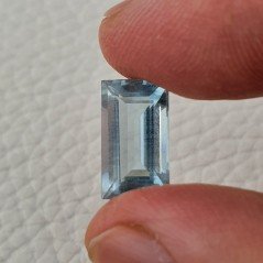 Acquamarina Naturale (AA) Taglio Baguette Sfaccettata Fatto a Mano Gemma Sciolta 14X8X6mm 5,05 Carati 1pz