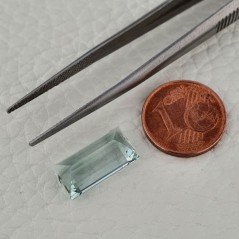 Acquamarina Naturale (AA) Taglio Baguette Sfaccettata Fatto a Mano Gemma Sciolta 15X7,70X6mm 5,55 Carati 1pz