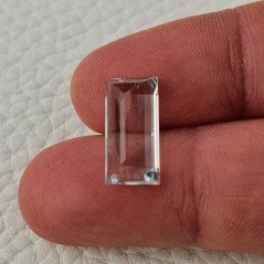 Acquamarina Naturale (AA) Taglio Baguette Sfaccettata Fatto a Mano Gemma Sciolta 15X7,70X6mm 5,55 Carati 1pz