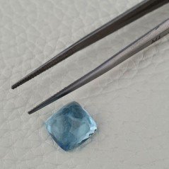 Gemma Sciolta di Acquamarina Naturale (AA), Taglio Cuscino Sfaccettato a Mano, 11x11x7,50 mm, 5,75 ct
