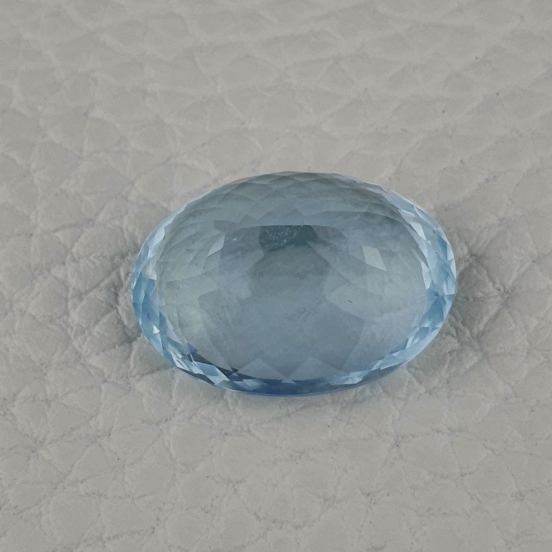 Acquamarina Naturale (AA) Taglio Ovale Sfaccettata Fatto a Mano Gemma Sciolta 20X15X10mm 18,30 Carati 1pz