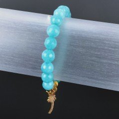 Bracciale Di Pietre Dure E Charms Di Ottone Con Zirconi Giada Turchese