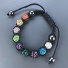 Bracciale Shamballa Con Strass e Pietre dure Ematite Con Chiusura Sali E Scendi Multicolore da 9pz
