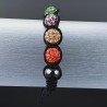 Bracciale Shamballa Con Strass e Pietre dure Ematite Con Chiusura Sali E Scendi Multicolore da 9pz