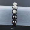 Bracciale Shamballa Con Strass e Pietre dure Ematite Con Chiusura Sali E Scendi Bianchi da 5pz