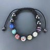 Bracciale Shamballa Con Strass e Pietre dure Ematite Con Chiusura Sali E Scendi Multicolore da 7pz