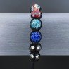 Bracciale Shamballa Con Strass e Pietre dure Ematite Con Chiusura Sali E Scendi Multicolore da 7pz