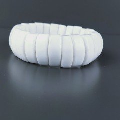Bracciale Di Agata Bianco Rettangolare 20mm in Elastico