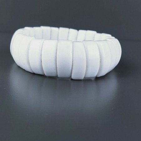 Bracciale Di Agata Bianco Rettangolare 20mm in Elastico
