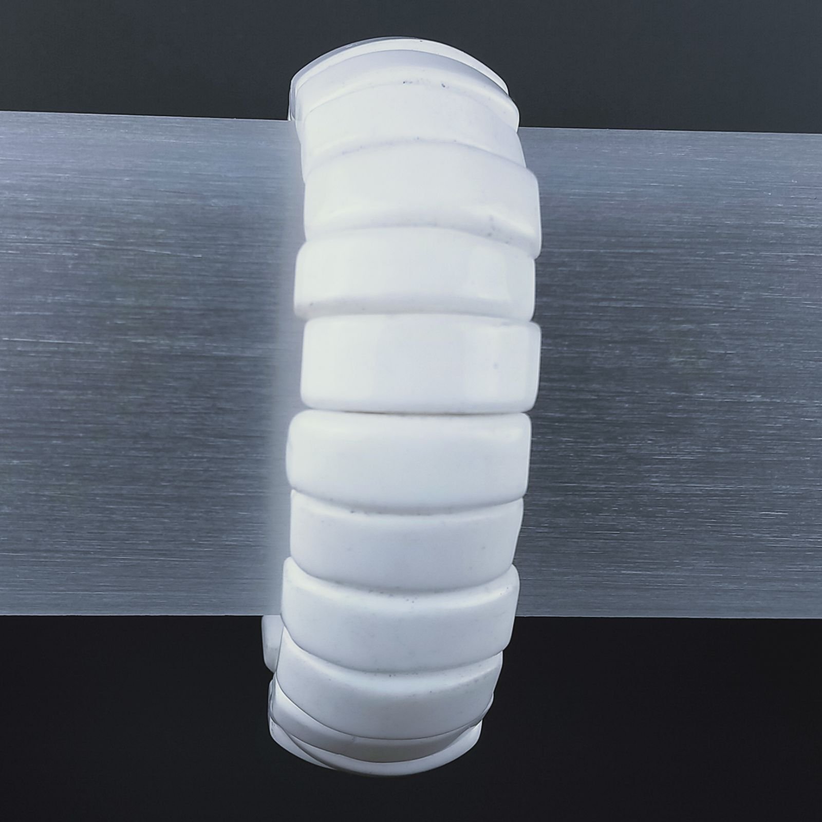 Bracciale Di Agata Bianco Rettangolare 20mm in Elastico