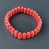 Bracciale Di Corallo Bambu Rosso 14mm Forma Etnica in Elastico