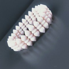 Bracciale Di Corallo Bambu Rosa Pastello 12mm Forma Etnica in Elastico