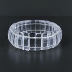 Bracciale Di Cristallo di Rocca Rettangolare 20mm in Elastico
