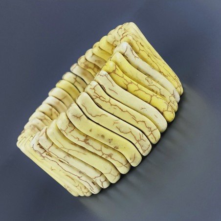 Bracciale di Aulite Giallo Forma Twist in Elastico 30mm