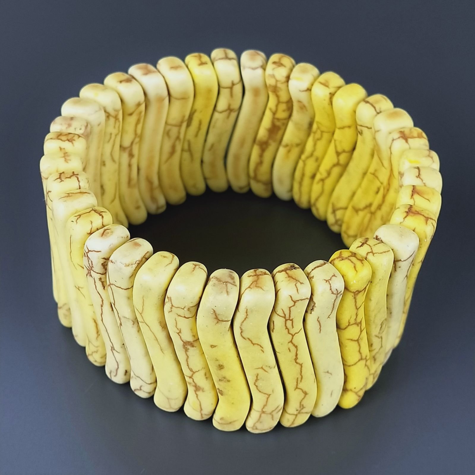 Bracciale di Aulite Giallo Forma Twist in Elastico 30mm