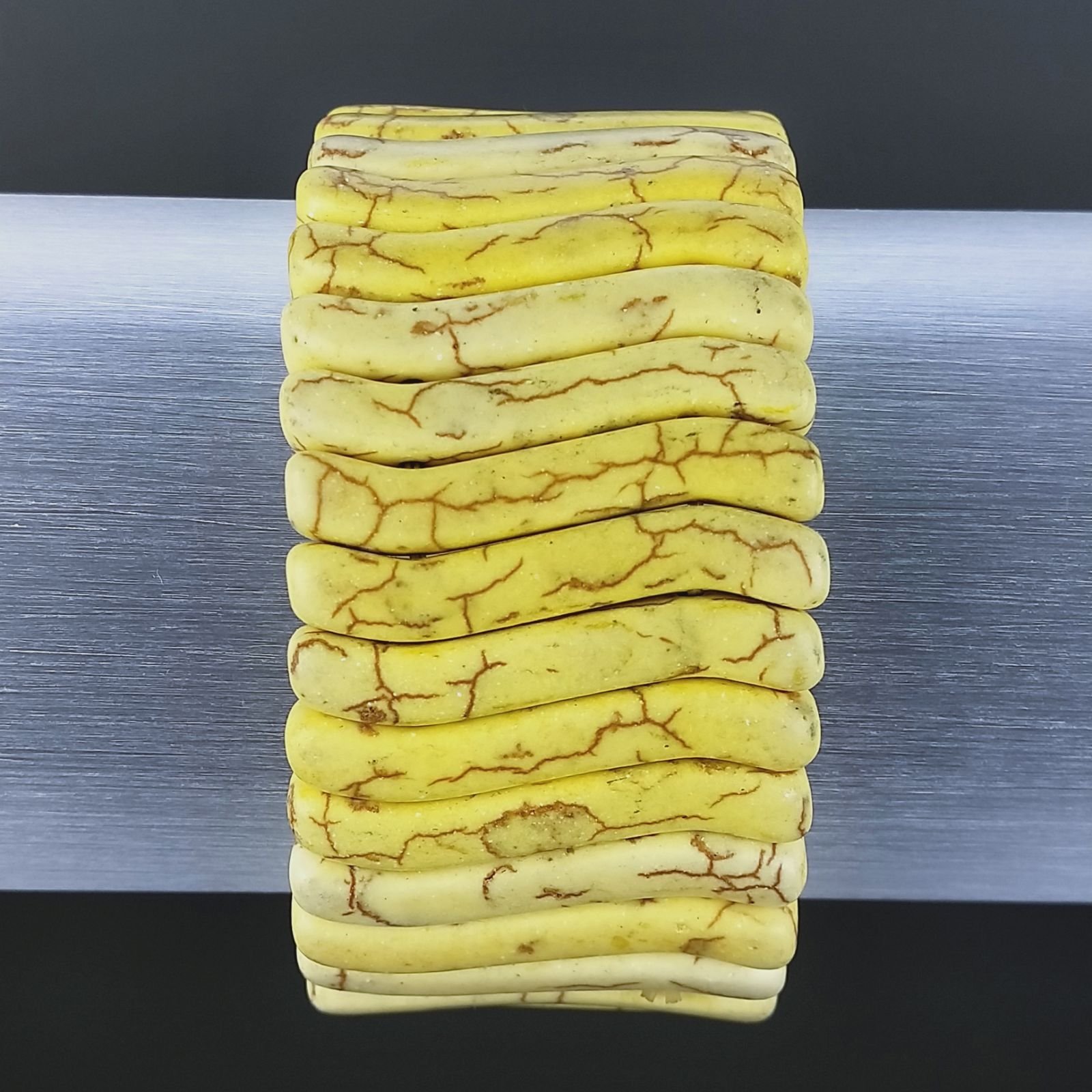 Bracciale di Aulite Giallo Forma Twist in Elastico 30mm