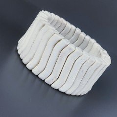 Bracciale di Aulite Bianco Forma Twist in Elastico 30mm