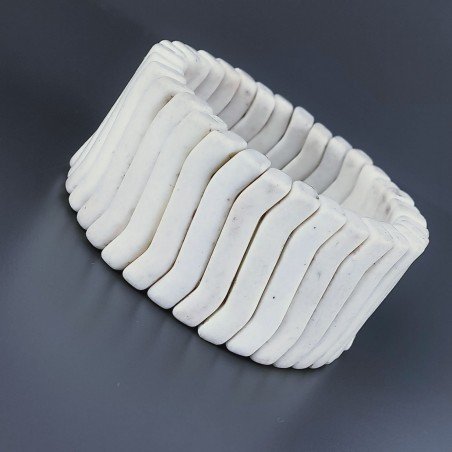 Bracciale di Aulite Bianco Forma Twist in Elastico 30mm
