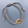 Bracciale Intrecciato con Centrale di Quarzo Citrino e e Chisura Sali e Scendi