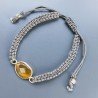 Bracciale Intrecciato con Centrale di Quarzo Citrino e e Chisura Sali e Scendi