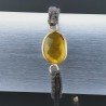 Bracciale Intrecciato con Centrale di Quarzo Citrino e e Chisura Sali e Scendi