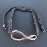 Bracciale Intrecciato con Centrale in Ottone Rosato a Forma Infinito e Chiusura Sali e Scendi