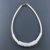 Collana girocollo cannuccia bianca con cristallo bianco rondelle sfac