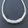 Collana girocollo cannuccia bianca con cristallo bianco rondelle sfac