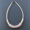 Collana girocollo cannuccia rosa con cristallo rosa rondelle sfac