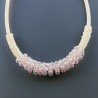Collana girocollo cannuccia rosa con cristallo rosa rondelle sfac