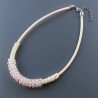 Collana girocollo cannuccia rosa con cristallo rosa rondelle sfac