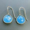 Orecchini Di Ottone dorato satinato con calcidonia turchese briolette sfac - Modello A66