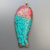 Ciondolo in Ottone Argentato Stile Etnico Simbolico Tibetano con Colori Tradizionali 1pz