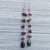 Orecchini A Nodo Orafo Rosato Con Granato Rosso Chips E Granato rosso Grezzo Gocce Piatto Sfaccettate A Mano