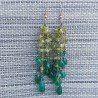 Orecchini Pioggia A Nodo Orafo Rosato Con Peridoto E Onice Verde Gocce Tonde Sfaccettato A Mano