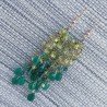 Orecchini Pioggia A Nodo Orafo Rosato Con Peridoto E Onice Verde Gocce Tonde Sfaccettato A Mano