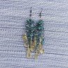 Orecchini Pioggia A Nodo Orafo Brunito Con Avventurina Verde E Quarzo Limone Gocce Piatte Sfaccettate A Mano