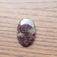 Lepidolite Naturale Forma Ovale  Piatto Cabochon Liscio Fatto a Mano 36X24mm 9,67gm 1pz
