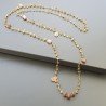 Collana A Nodo Orafo Dorato con Quarzo Citrino E Pietra Di Luna Beige