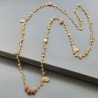 Collana A Nodo Orafo Dorato con Quarzo Citrino E Pietra Di Luna Beige