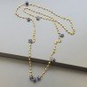 Collana A Nodo Orafo Rosato Con Agata Gialla E Iolite