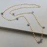 Collana A Nodo Orafo Rosato Con Agata Gialla E Iolite