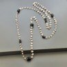Collana A Nodo Orafo Rosato Con Labradorite Bianca,Spinello E Onice Nero