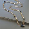 Collana A Nodo Orafo Rosato Con Quarzo Citrino E Iolite